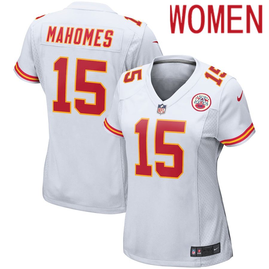 Women Kansas City Chiefs 15 Patrick Mahomes Nike White Player Game NFL Jersey
